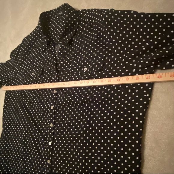 BLACK and WHITE POLKA DOT BLOUSE 3X by Elementz SHIRT - Picture 10 of 11